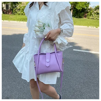 Нова однотонная дамска чанта с горната дръжка, големи вместительные чанта през рамо за пътуване до работа, модни дизайнерски малка чанта-тоут, дизайнерски чанти