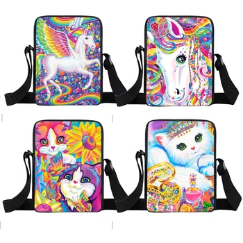 Фантастично Животно, цветни Еднорог, чанта-месинджър чанта за книги за момичета, ученически чанти за момчета, детска чанта, Чанта за книги, Малка чанта-чанта, Чанти за рамо