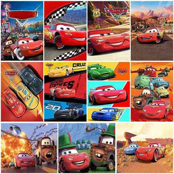 Disney Cars, направи си Сам, диамантена картина, мультяшные герои Lightning Mcqueen, Мозайка, Бродерия на кръстат бод, мозайка, определени за дома, подарък за Дете