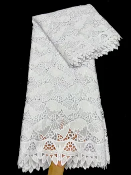Френска Нигерийская мрежа от млечен коприна с принтом в африканския стил, благородна тюлевая Окото с пайети, лейси плат за вечерна рокля, 5 ярда/страна