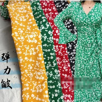 Еластичната шифоновая набивная плат с мека драпировкой, пролетно-лятна рокля в селски стил, престилка, кърпа за прагове