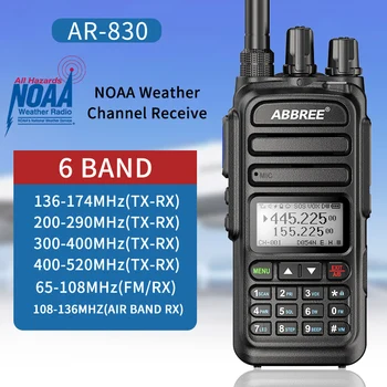 ABBREE AR-830 128CH Полнодиапазонная Безжична Радио с Копирни честота, Поддръжка на Air Band Type-C, Аматьорски Погодное Двустранно Радио NOAA