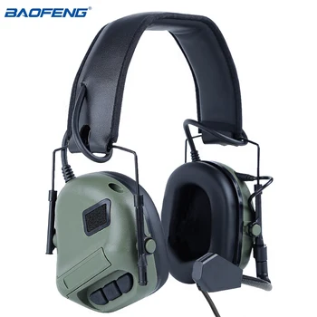 Слушалки за тактически шлем Baofeng с шумопотискане и звукоснимателем ПР за военни радиостанции Outdoot Hunting за AR-152