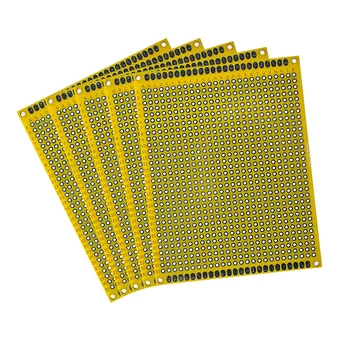 5ШТ Печатна платка Жълта Двустранна Дъска 7 *9 см ПХБ САМ Универсални Печатни платки
