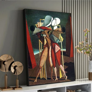 Платно с абстрактна живопис Джорджо Де Кирико Художествени плакати и щампи Класическа стенни картина на Куадрос за всекидневна декор