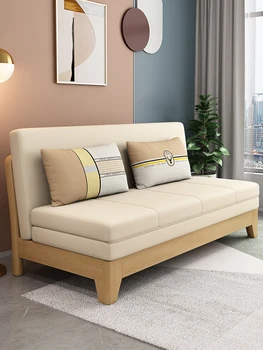 Разтегателен диван с двойно предназначение Сгъваема хол Малък апартамент Двухтактная прибиращ се в стаята за гости на Едно двойно легло модерна