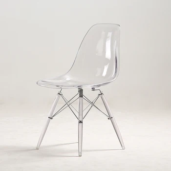 Прозрачен стол в скандинавски стил почувстват стол с обикновен стол за почивка пластмасов акрилен кристал стол