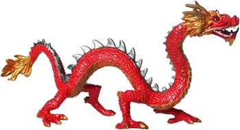 Статуя на китайски дракон, Червени колекционерски фигурки, PVC, Тенис на Декор за китайския новогодишна украса
