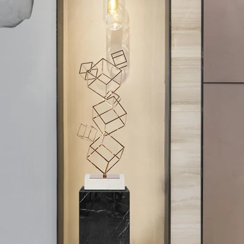 Модерна луксозна светла геометрична подови скулптура офис продажби верандата на хотела хол модельная стая меко украса художествена инсталация