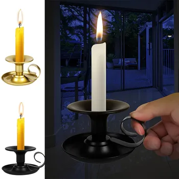 Конусообразный свещник в ретро стил, железни свещници, дълга поставка за свещи за парти, сватба, коледа маса, аксесоари за дома