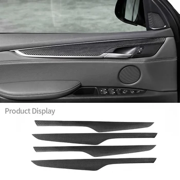 За BMW X5 F15 X6 2014-2018 от настоящето въглеродни влакна Вътрешна украса автоматична врата лентата с Декоративна капачка Литьевая довършителни автомобилни стикери Аксесоари