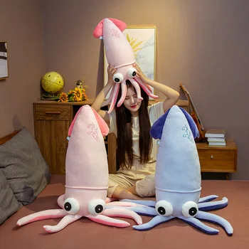Нова Карикатура на Kawai Моделиране Калмари плюшен кукла Творчески плюшено октопод с големи очи, детски подарък за рожден ден Украси стаята