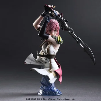 Оригинален Squareenix Final Fantasy XIII FF13 Светкавица Статично Изкуство Бюст-статуетка на PVC 17 см