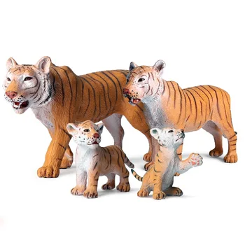 4 бр./компл. Симулационни фигурки на животни, фигури на Диви животни, модельная колекция, Семейна играчка Тигър, подарък за деца