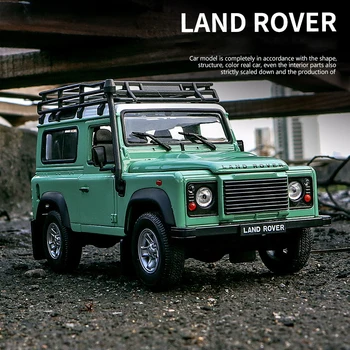 WELLY 1:24 Land Rover Defender 90 Симулация модел на колата от сплав, направени под натиск, колекция от модели на превозни средства, детска играчка, подарък за рожден ден