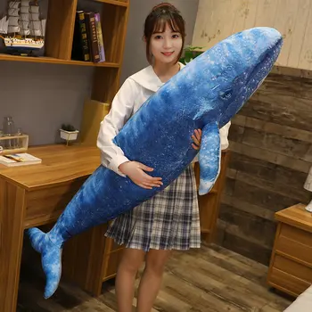 55-130 см Гигантски кит мечти и акула, плюшен играчка, кукла на Синия кит, мека възглавница, скъпа мека мебел възглавница, прекрасни подаръци за деца