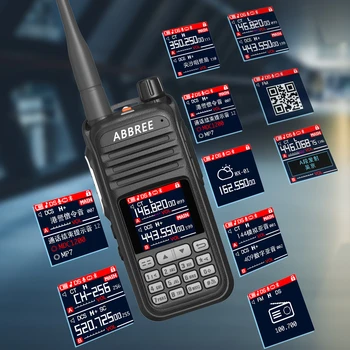 ABBREE AR-730 Air Band 108-520MHz Полнодиапазонная Безжична Копирни честота на Любителски Шунка Двустранно радио 256CH Type-C Jack Уоки Токи