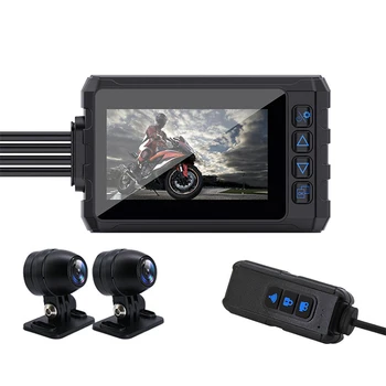 Мотоциклетът камера HD 1080P с две лещи видео рекордер за мотоциклет на цялото тяло Водоустойчив нощно Виждане GPS WiFi Dash Cam