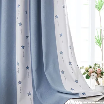 Модерни минималистичные завеси в скандинавски стил за дневната, плътна кашмир жаккардовая завеса, зашити в звездната ивица, завеса за спални по поръчка