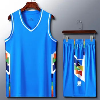 Баскетболни потници 2022 г., мъжки детски баскетболен облекло, лятно дишаща жена комплект спортни ризи и шорти без ръкави с поръчка