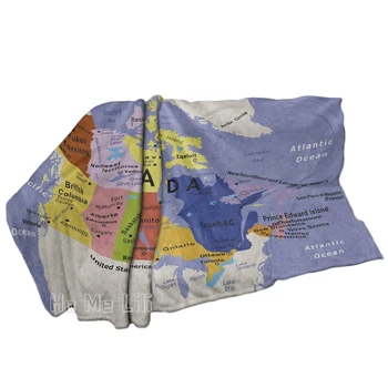 Подробна карта на Атлантическия океан, Северния полюс, в Тихия океан, САЩ и околностите му, фланелевое одеяло Cozysoft за вътрешна и външна употреба