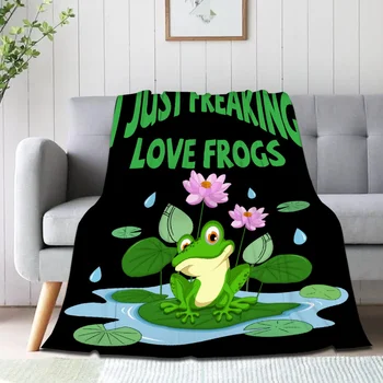 Одеяло с една жаба, меко, топло, леко, кавайное одеяло с една жаба, уютни плюшени топли одеяла за жени, мъже, момчета, момичета, подаръци King Size
