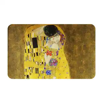 Klimt The Kiss Удобен Врата Черга, Килим Пътека, Поставка за крака Klimt The Kiss Целувки на Безвремие, Златна Целувка на Густав Климт