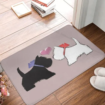 Нескользящий подложка за кучета, подложка за всекидневната, Westie Scotty Art, балконный килим, килимче за входната врата, цветна подложка за помещения