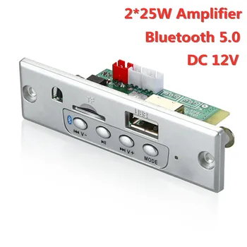ARuiMei 2*25 W Усилвател на MP3-плейър, Декодер Такса 12 Bluetooth 5,0 50 W Автомобилен FM Radio Модул, Поддържа TF USB AUX
