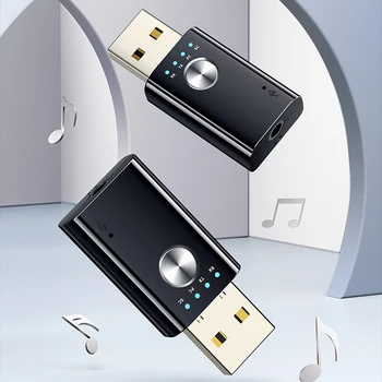 K10 Pro 4 в 1 Bluetooth USB адаптер Безжичен аудиопередатчик приемник Подкрепа външна звукова карта, AUX вход RCA за преносими КОМПЮТРИ