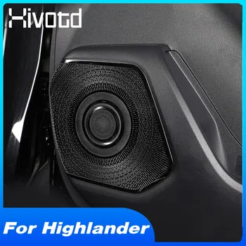 Hivotd Покриване на автомобилния крилото рожка Довършителни аудиоколонок от неръждаема Стомана Аксесоари за интериорен дизайн на Toyota Highlander KLUGER 2022