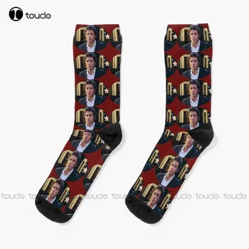 Чорапи Love Actually Hugh Grant, Бели Високи чорапи Унисекс За възрастни, юноши, Младежи, Чорапи за Поръчка, 360 ° Цифров печат HD-Високо Качество