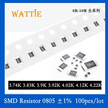 SMD резистор 0805 1% 3,74 K 3.83 Млн K 3,9 К 3,92 K 4,02 K 4,12 K 4,22 K 100 бр./лот микросхемные резистори 1/8 W 2,0 мм *1,2 мм