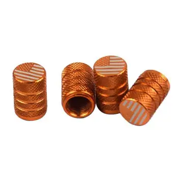 3x (4x) Комплект КАПАЧКИ за въздушни клапани американски гуми/състав колелото на Автомобил, камион оранжево