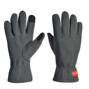 1 Чифт зимни ръкавици, двуслойни, удобни за кожата, сензорен екран, ръкавици за планинско колоездене по целия пръст