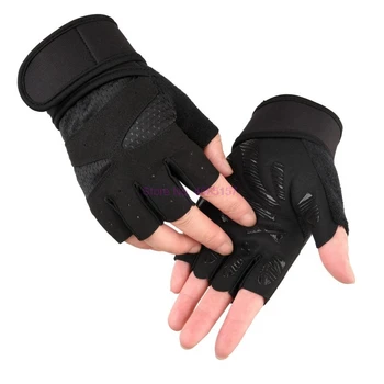 По DHL 200 чифта спортни ръкавици на полпальца за фитнес, тънки ръкавици за практикуване на тренировките с тежести, дишащи, утолщающие дланта на ръката си, спортни ръкавици за колоездене, розови