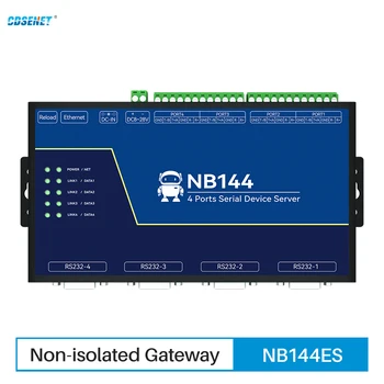 CDSENT 4-Канален сериен сървър RS232/422/485 RJ-45 Modbus Gateway NB144ES POE, с прием на храна TCP/UDP/MQTT dc 8-28 В