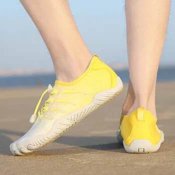 Жълт мъжки обувки за водни спортове, Бързосъхнеща мъжки градинска и плажна обувки, лятна дишащи дамски обувки за плуване 2023 Sapatilha Aquatica