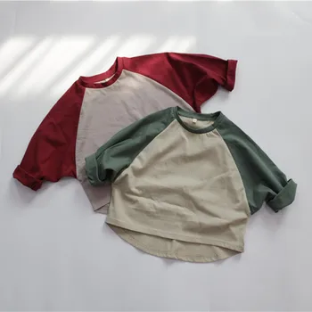 Нови пролетни детски тениски в корейски стил, свободни блузи с дълъг ръкав 