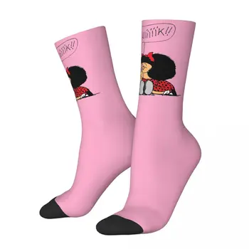 Зимни чорапи Унисекс с комиксами Kiss Chuik Mafalda Miguelito, хип-хоп, Щастливи Чорапи, уличен стил, Луд Чорап