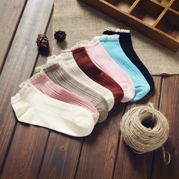 5 двойки/лот, женски обикновена чорапи дишащи дантелени чорапи в корейски стил, модни чорапи в стил харадзюку, пролет-лято, ново