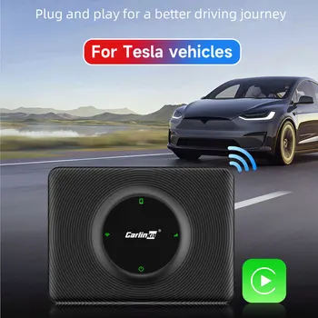 Безжичен Адаптер Carplay Преобразува Кабелен адаптер Carplay в безжичен USB 2.4 G + 5G WIFI и Bluetooth-съвместими за автомобили Tesla