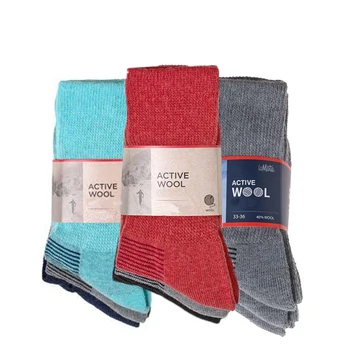 Дамски чорапи от мериносова вълна, зимни чорапи за туризъм на открито, вълнени чорапи за екипажа, най-топли, дишащи и устойчиви към миризми, Размер Евро 37-40