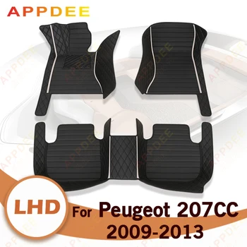 Автомобилни стелки за Peugeot 207CC 2009 2010 2011 2012 2013 Потребителски автоматично накладки за краката, автомобилни килими, Аксесоари за интериора
