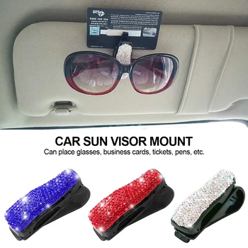 1бр планински кристал, диамант бижута клип на сенника очила законопроект скоба скоба преносим очила Слънчеви очила и аксесоари за автомобили
