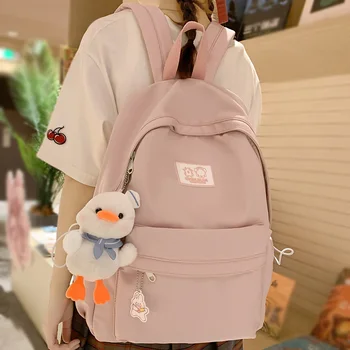 Модерен дамски розово сладко водоустойчив студентски чанта, хладно женски раница за колеж, дамски училищна чанта за момичета, книга за пътуване, раница за лаптоп, Новост