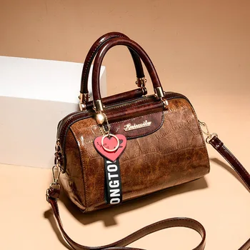 Дамска чанта възглавница с каменен модел в стил ретро, дизайнерска чанта през рамо, чанта с горната дръжка, чанта през рамо