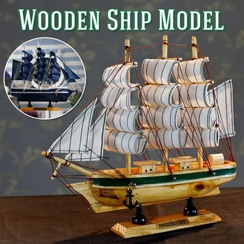 1бр САМ Дървена мащабна модел на кораба в събирането на Строителни комплекти Платноходка играчки Ветроходство Монтиран комплект за детска подарък