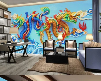 beibehang тапети за стените, 3 d Висококачествени 3D тапети Модерен Класически Xiangyun Cloud Carving Dragon papel de parede 3d