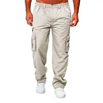 Мъжки гащеризон във военната стил, тактически спортни прави панталони, връхни дрехи, ежедневни широки панталони с много джобове, спортно облекло, панталони-cargo